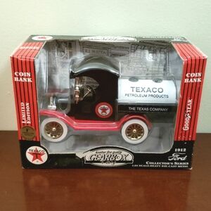 NEW 1999 Vintage New 1912 Ford Texaco Oil Tanker Truck Coin Bank 1:24 Diecast